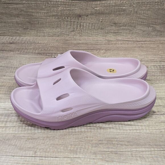 Hoka One U Ora Recovery Slide 3 Men’s Sz 12 Women's Sz 14 Pale Mauve Sandals NEW - Picture 3 of 9